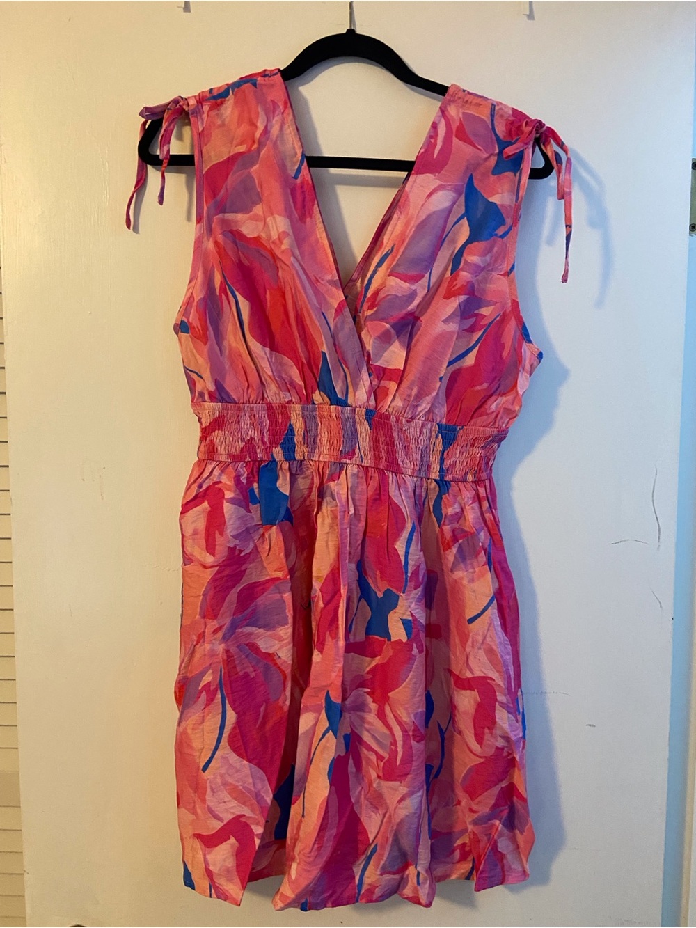 Cupshe Pink and Blue Abstract Print Mini Dress